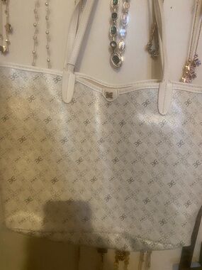 Sam Edelman Cream White Monogram Tote